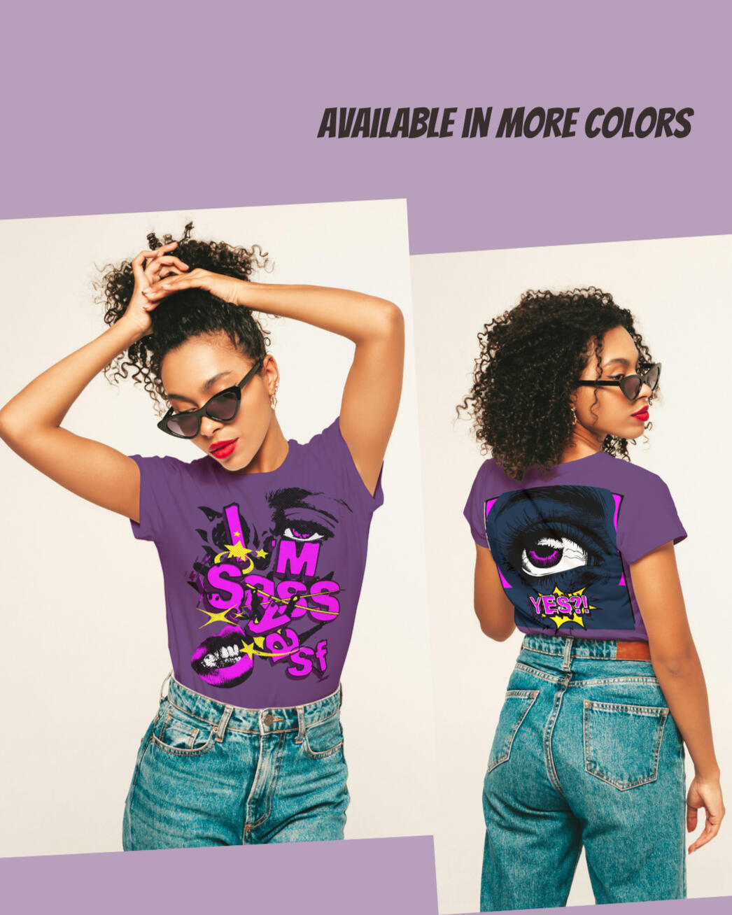 model wearing "I’m Sassy As Fuck "– Bold Front & Back Graphic T-Shirt